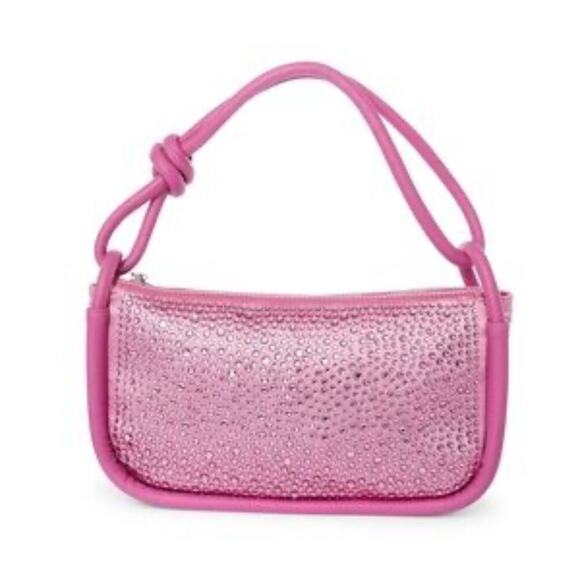 Jules Kaye Becca Pink Rhinestone Crystal Shoulder Bag Purse Vegan Dustbag NWT - Picture 2 of 9